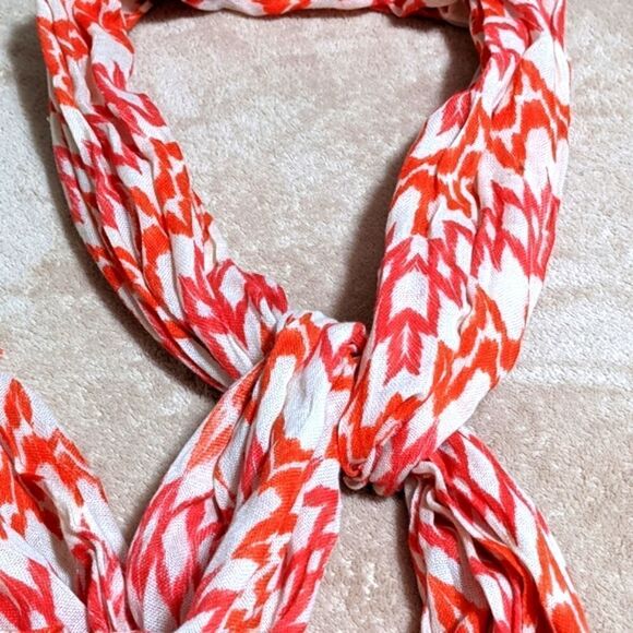 NWOT EDDIE BAUER Orange and Off-White Zig-Zag Pattern Gauze - Picture 3 of 5